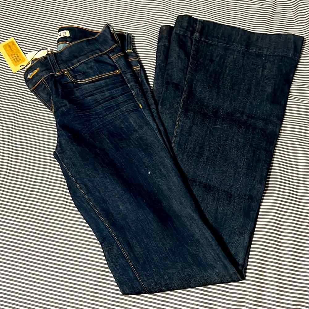 J Brand dark denim flow rise bell bottom